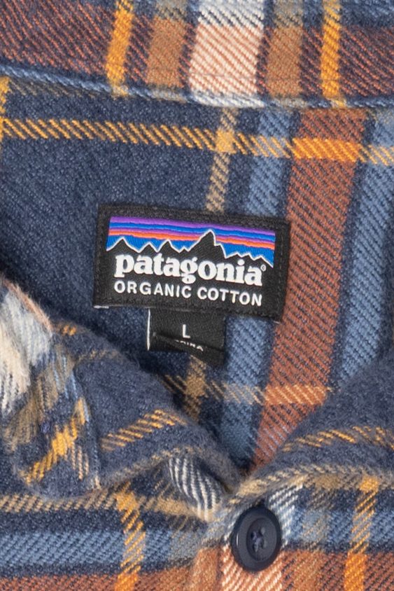 Blue Plaid Patagonia Button Up Flannel Shirt (2010s)
