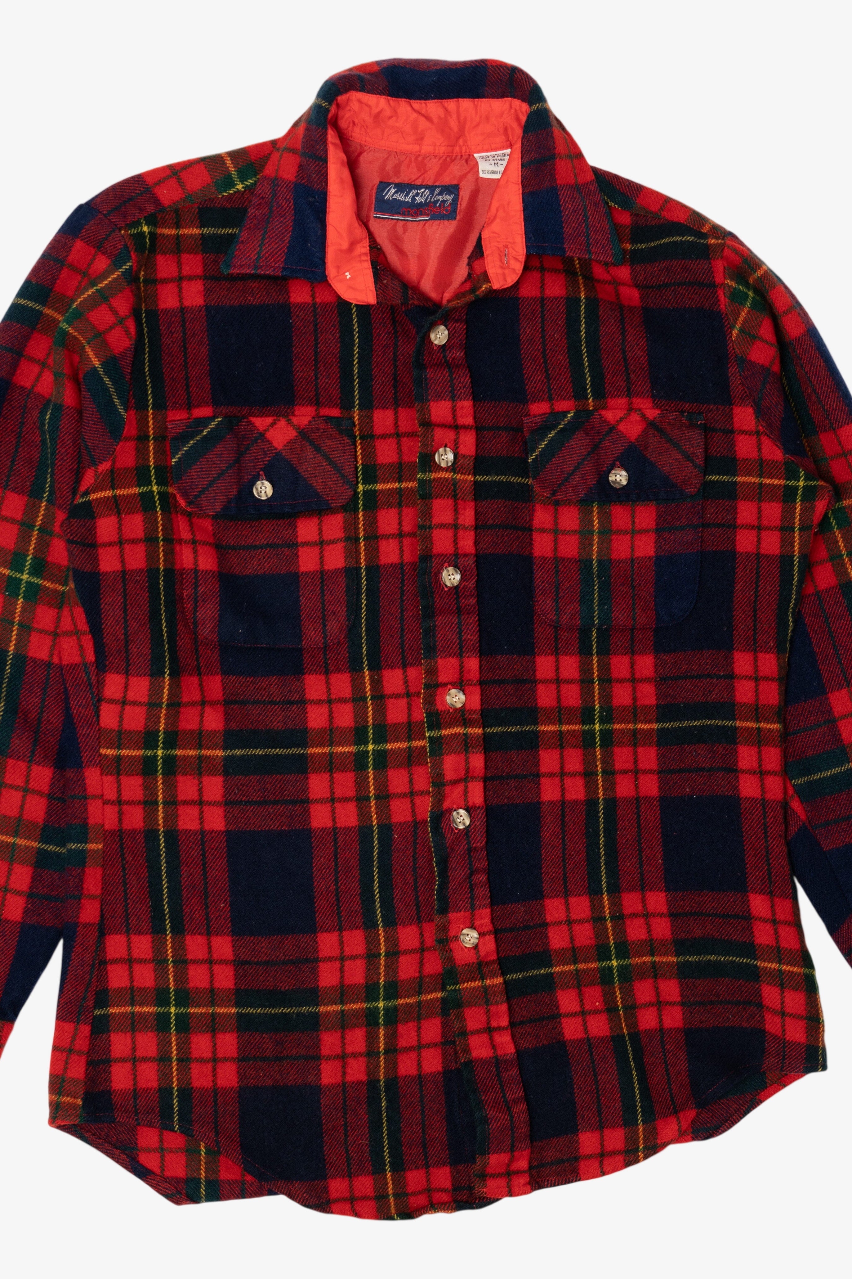 Vintage Red Marshall Field & Company Button Up Flannel Shirt (1970s)