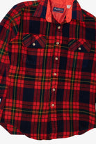 Vintage Red Marshall Field & Company Button Up Flannel Shirt (1970s)