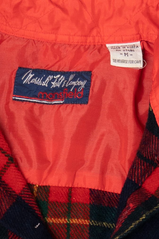 Vintage Red Marshall Field & Company Button Up Flannel Shirt (1970s)