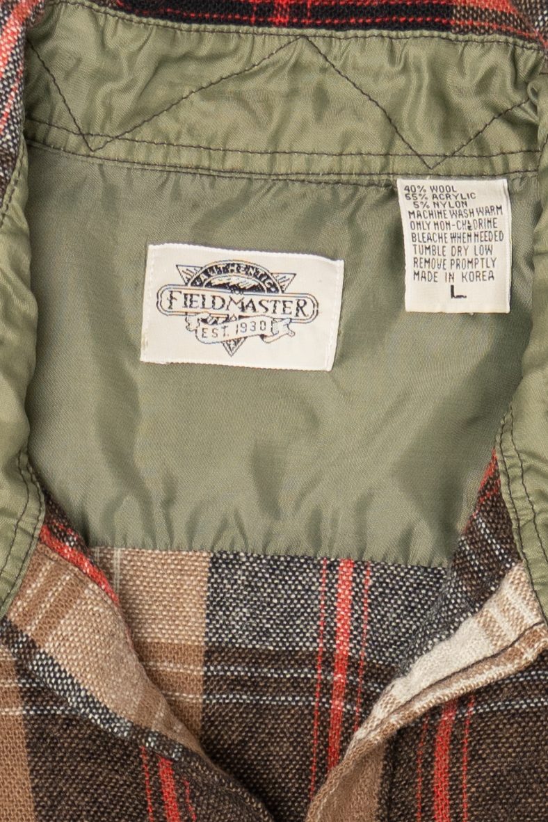 Vintage Brown Plaid Fieldmaster Flannel Button Up Shirt (1980s)