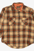 Vintage Brown Plaid Sportswear Flannel Button Up Shirt (1970s)