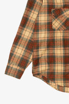 Vintage Brown Plaid Sportswear Flannel Button Up Shirt (1970s)