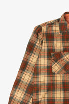Vintage Brown Plaid Sportswear Flannel Button Up Shirt (1970s)