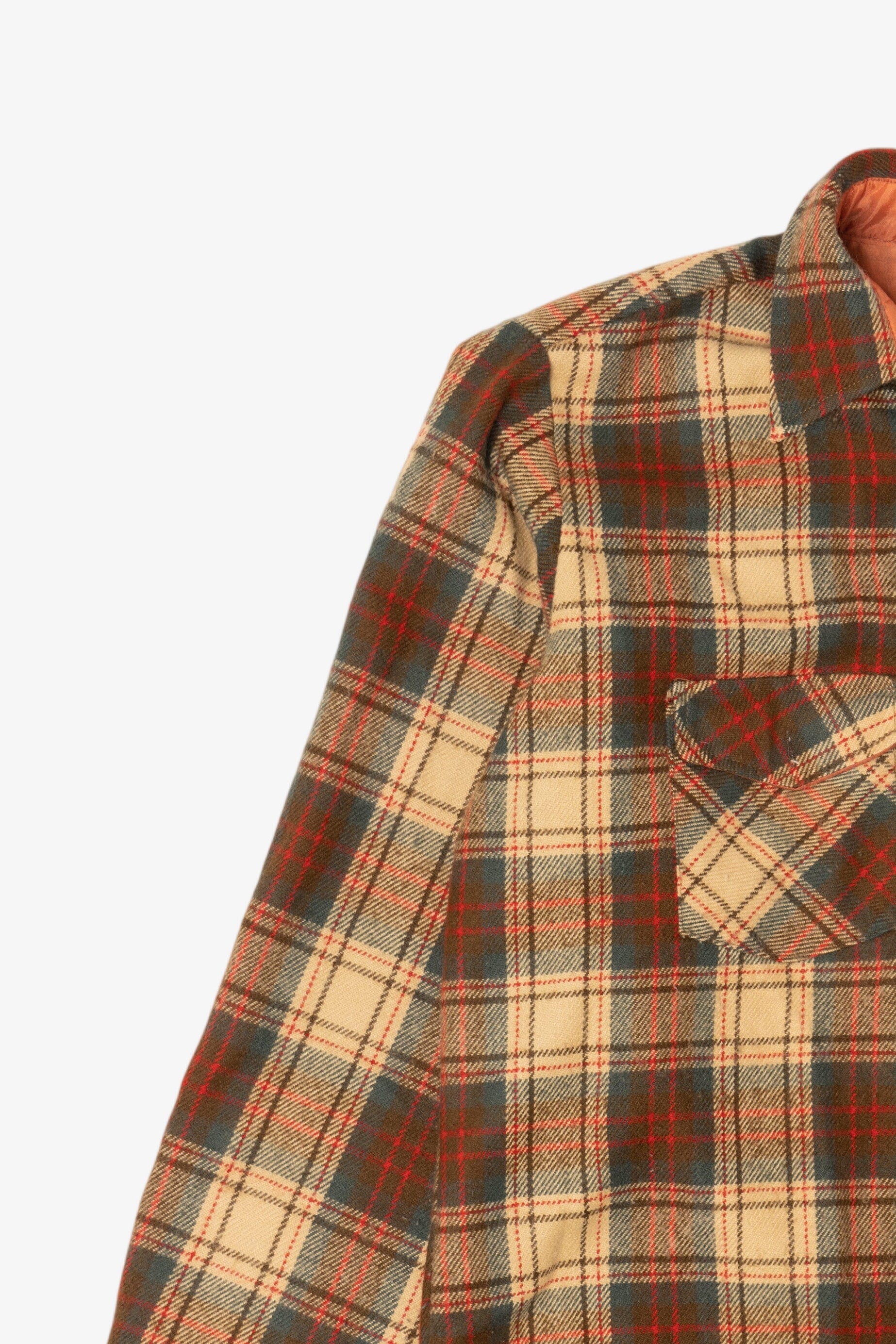 Vintage Brown Plaid Sportswear Flannel Button Up Shirt (1970s)