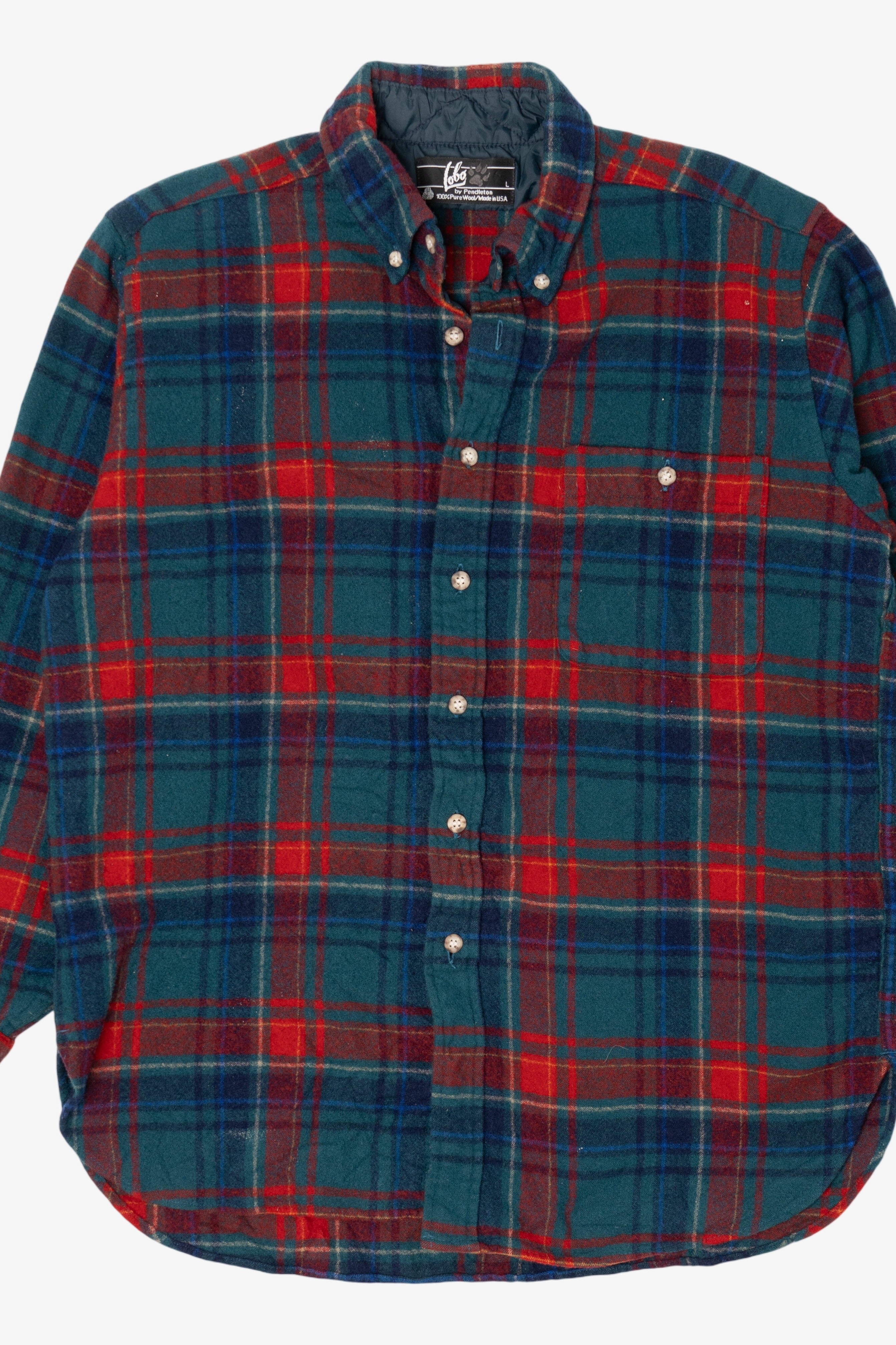 Vintage Plaid Lobo Flannel Button Up Shirt (1970s)