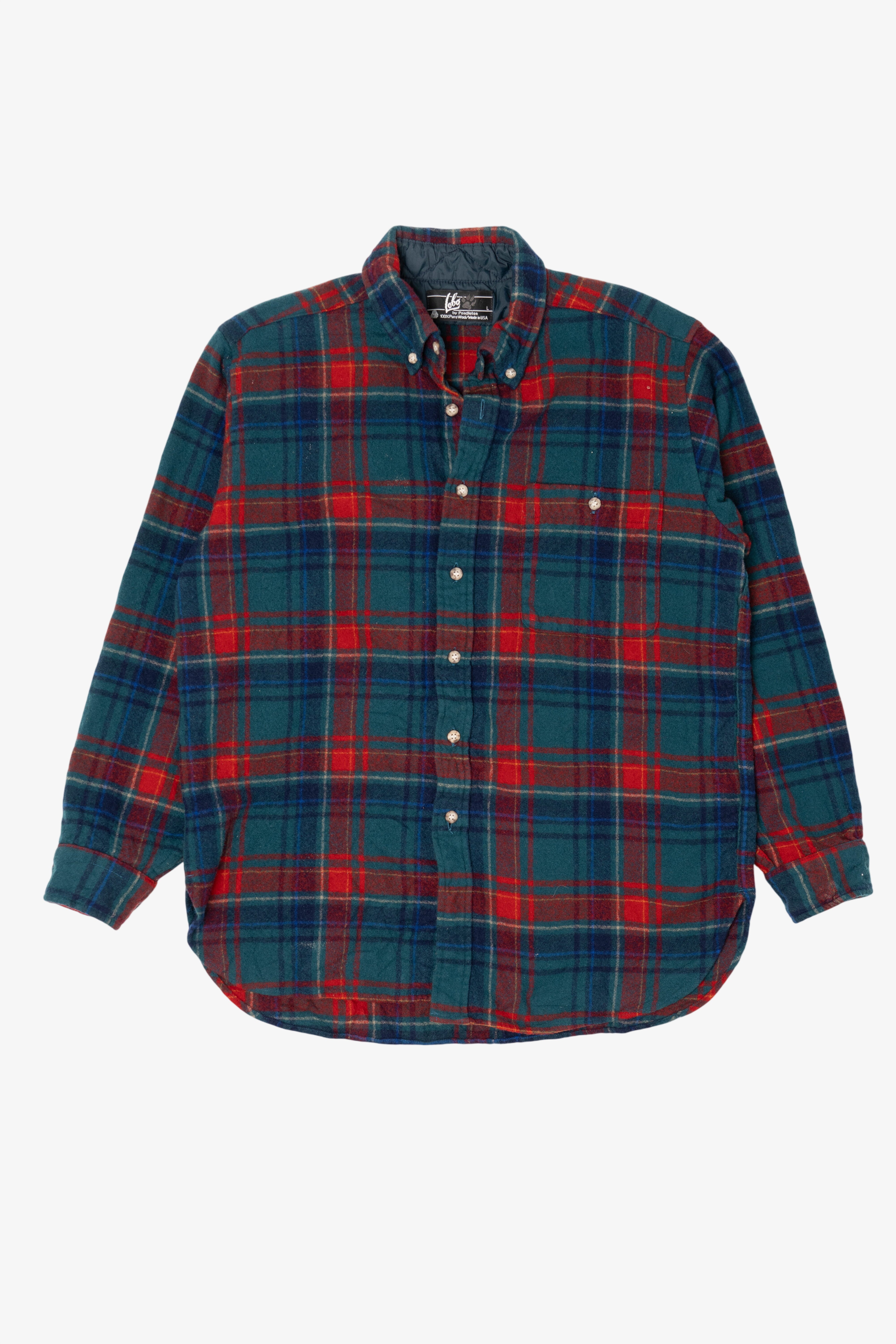 Vintage Plaid Lobo Flannel Button Up Shirt (1970s)