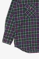 Vintage Green Plaid Oregon Trails Flannel Button Up Shirt (1980s)
