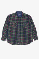 Vintage Green Plaid Oregon Trails Flannel Button Up Shirt (1980s)