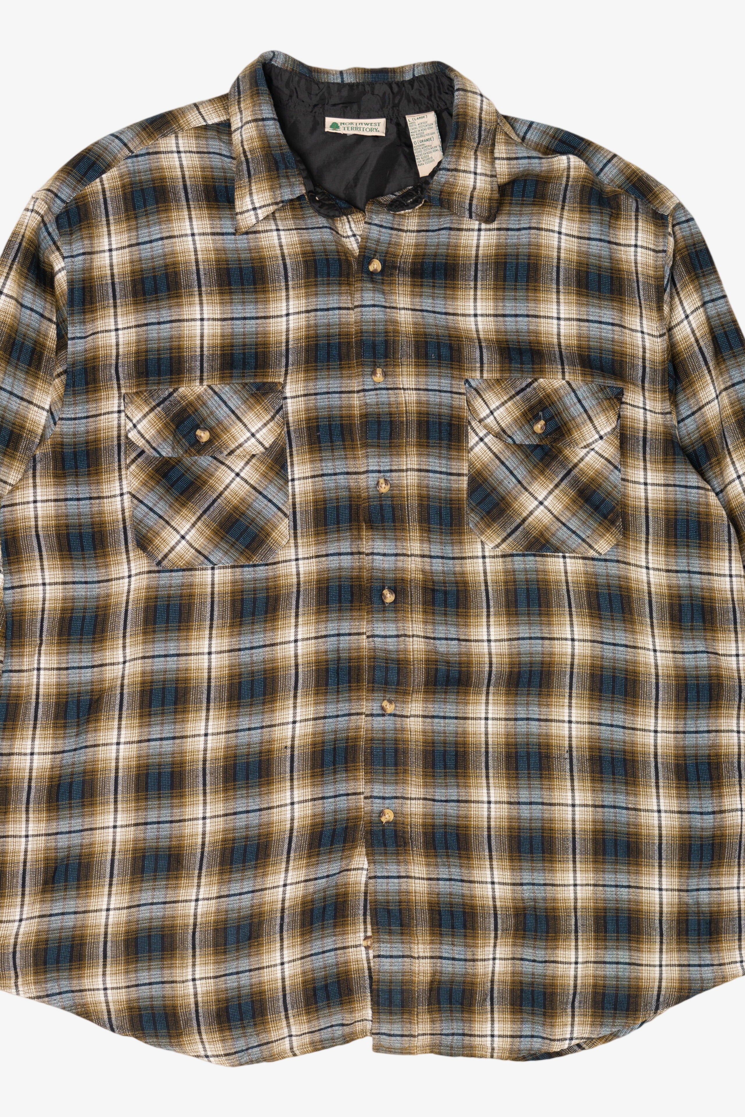 Vintage Plaid Northwest Territory Flannel Button Up Shirt (1990s)