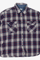 Vintage Navy Blue Plaid Fieldmaster Flannel Button Up Shirt (1990s)
