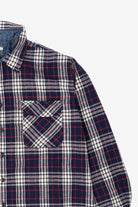 Vintage Navy Blue Plaid Fieldmaster Flannel Button Up Shirt (1990s)