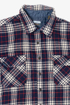 Vintage Navy Blue Plaid Fieldmaster Flannel Button Up Shirt (1990s)