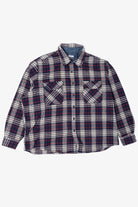 Vintage Navy Blue Plaid Fieldmaster Flannel Button Up Shirt (1990s)
