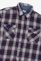 Vintage Navy Blue Plaid Fieldmaster Flannel Button Up Shirt (1990s)