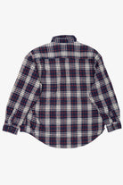 Vintage Navy Blue Plaid Fieldmaster Flannel Button Up Shirt (1990s)