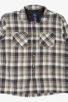 Vintage Gray Plaid John Blair Flannel Shirt (1990s)