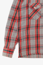 Vintage Red And Gray Plaid Dakota By Five Brothers "Tall Man" Flannel Shirt (1980s)