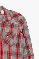 Vintage Red And Gray Plaid Dakota By Five Brothers "Tall Man" Flannel Shirt (1980s)