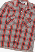 Vintage Red And Gray Plaid Dakota By Five Brothers "Tall Man" Flannel Shirt (1980s)