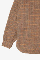 Vintage Brown Plaid Pendleton Houndstooth Pattern Flannel Shirt (1970s)