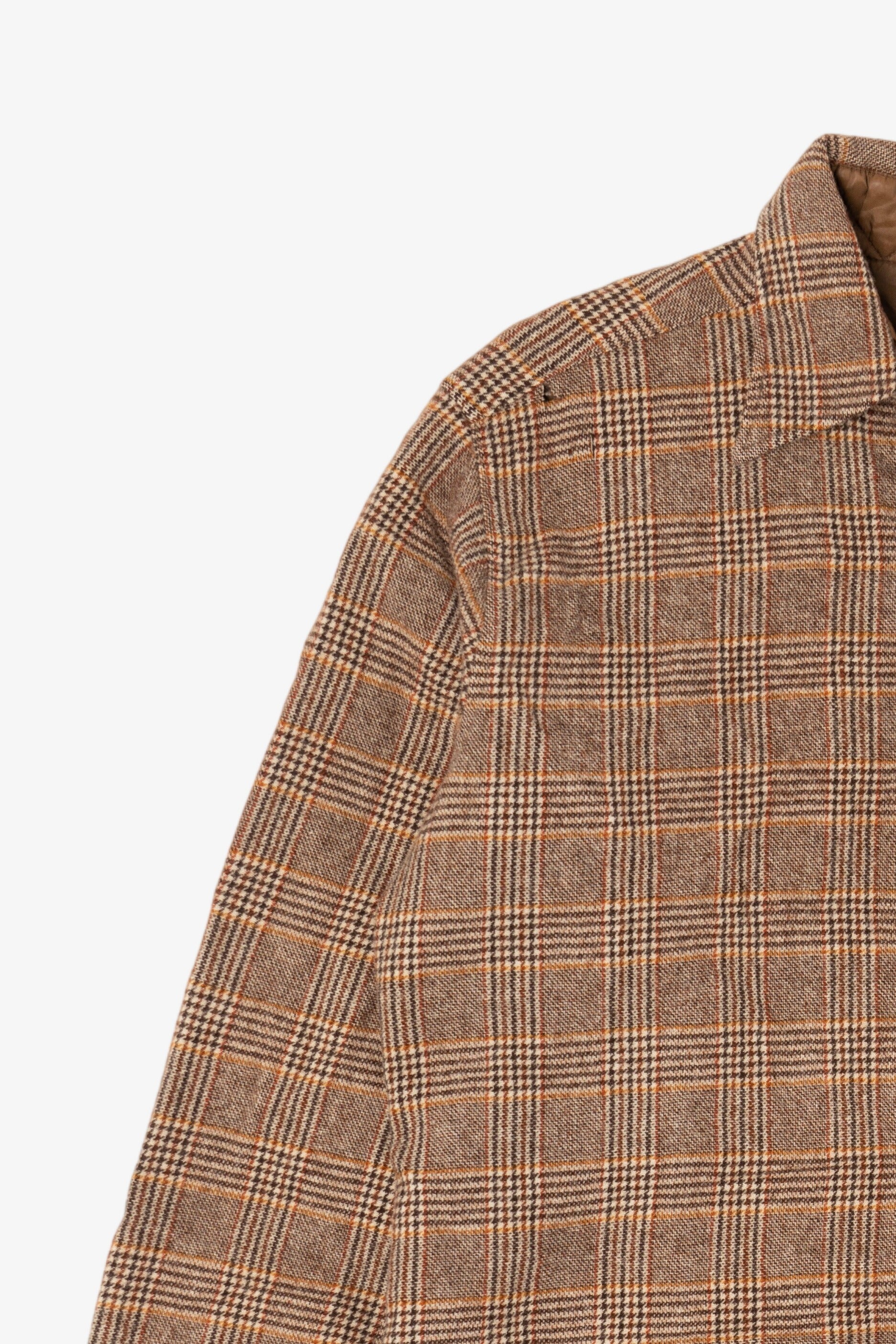 Vintage Brown Plaid Pendleton Houndstooth Pattern Flannel Shirt (1970s)