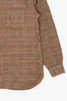 Vintage Brown Plaid Pendleton Houndstooth Pattern Flannel Shirt (1970s)