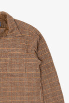 Vintage Brown Plaid Pendleton Houndstooth Pattern Flannel Shirt (1970s)