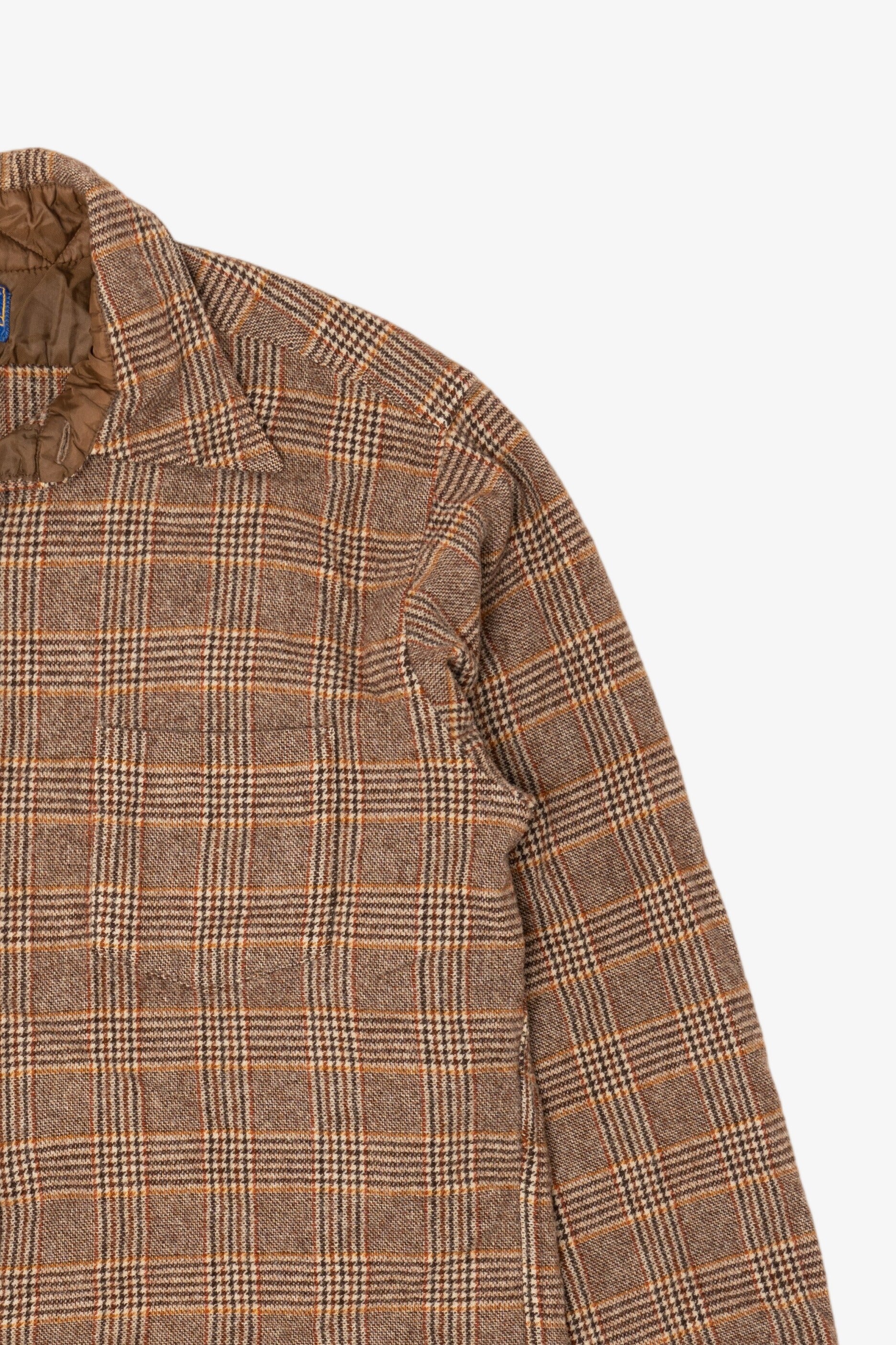 Vintage Brown Plaid Pendleton Houndstooth Pattern Flannel Shirt (1970s)