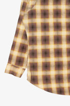 Vintage Beige Plaid Flannel Button Up Shirt (1980s)