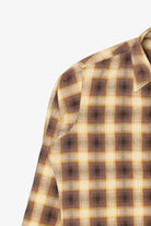 Vintage Beige Plaid Flannel Button Up Shirt (1980s)