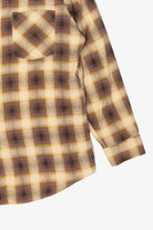 Vintage Beige Plaid Flannel Button Up Shirt (1980s)