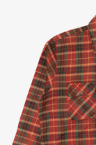 Vintage Burgundy Plaid Sears Tall Flannel Button Up Shirt (1970s)