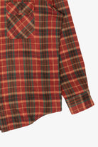 Vintage Burgundy Plaid Sears Tall Flannel Button Up Shirt (1970s)
