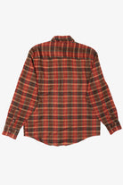 Vintage Burgundy Plaid Sears Tall Flannel Button Up Shirt (1970s)