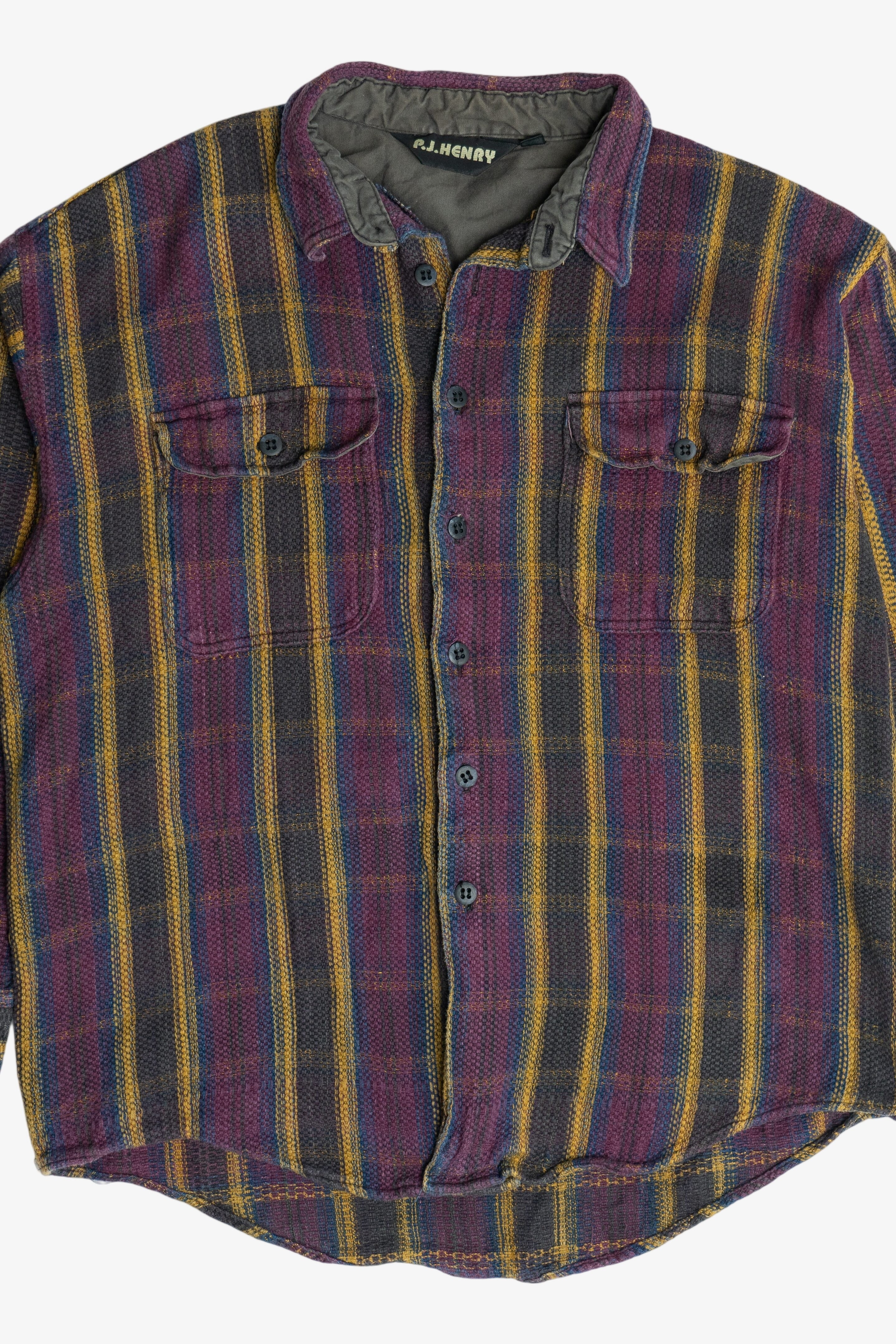 Vintage P.J. Henry Striped Heavyweight Cotton Tweed Flannel (1990s)