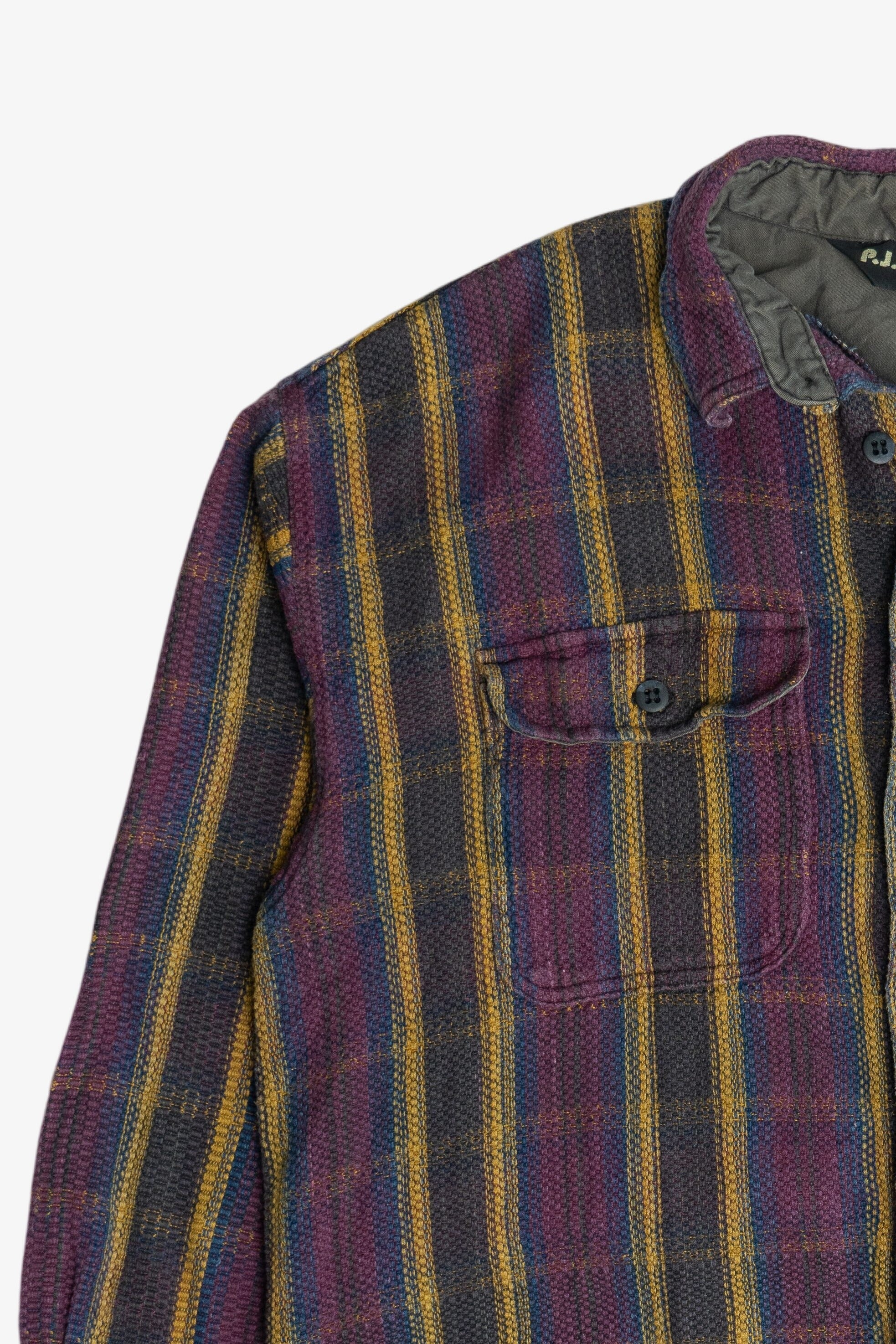Vintage P.J. Henry Striped Heavyweight Cotton Tweed Flannel (1990s)