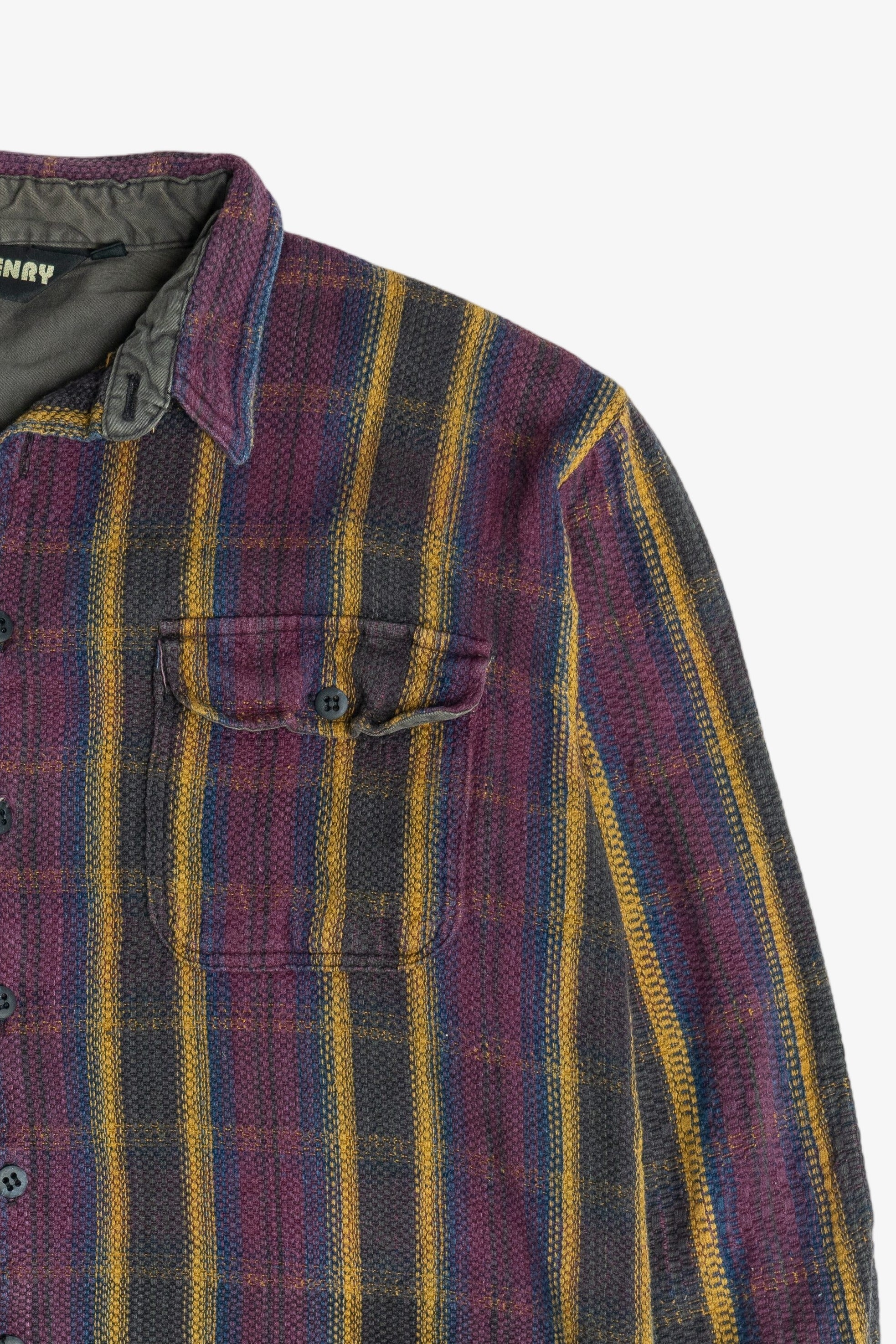 Vintage P.J. Henry Striped Heavyweight Cotton Tweed Flannel (1990s)