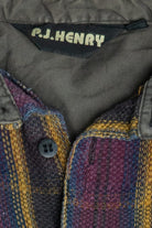 Vintage P.J. Henry Striped Heavyweight Cotton Tweed Flannel (1990s)