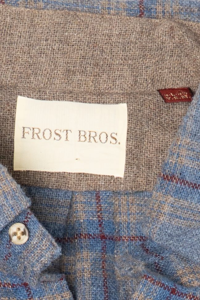Vintage Blue Frost Bros Plaid Flannel Button Up Shirt (1970s)