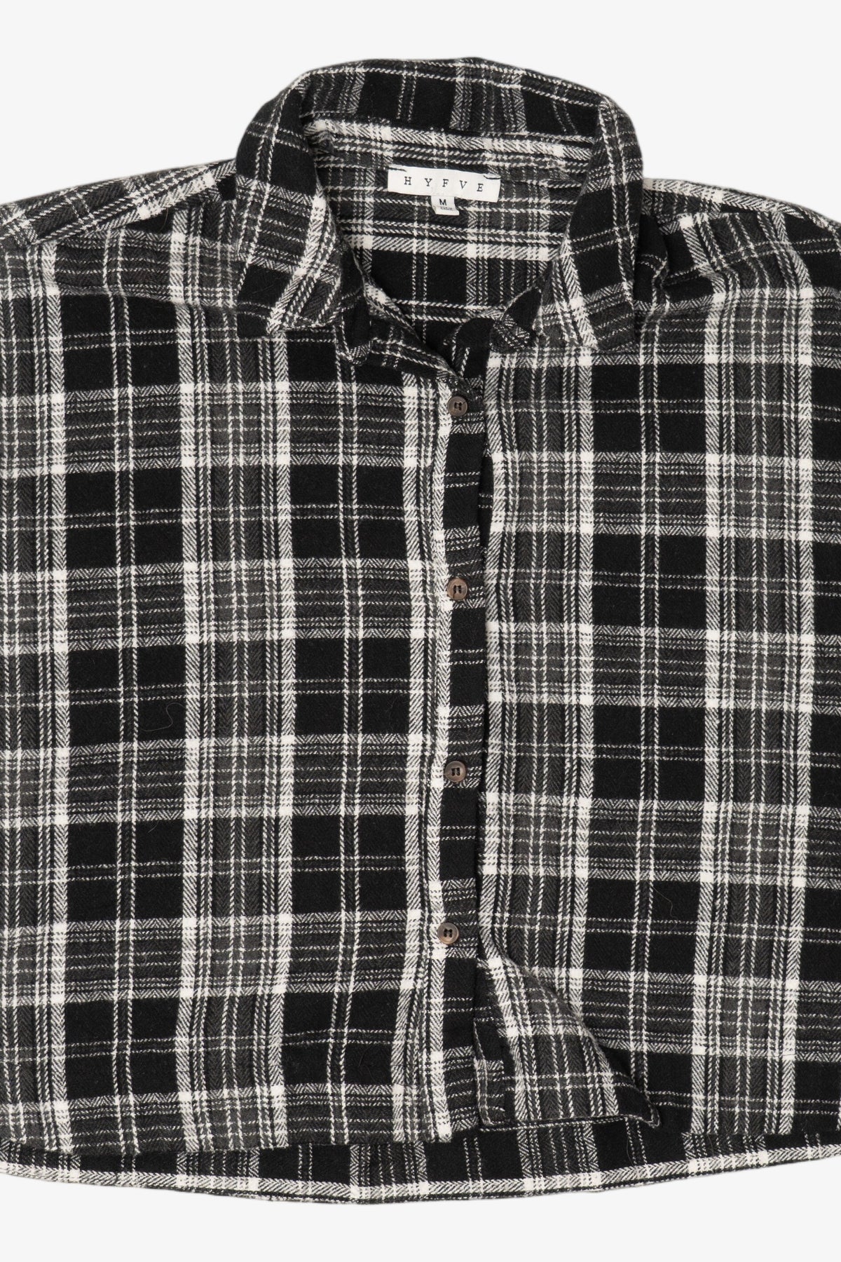 Black And White Hyfve Flannel Button Up Shirt (2020s)