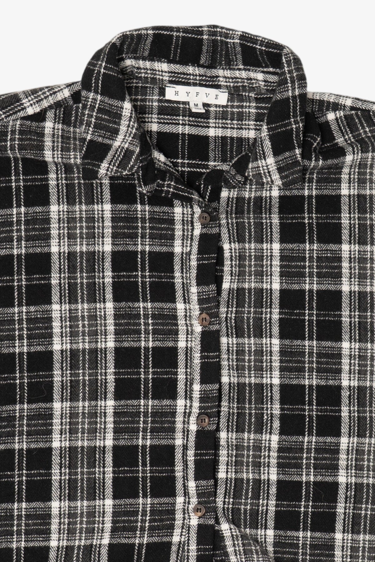Black And White Hyfve Flannel Button Up Shirt (2020s)