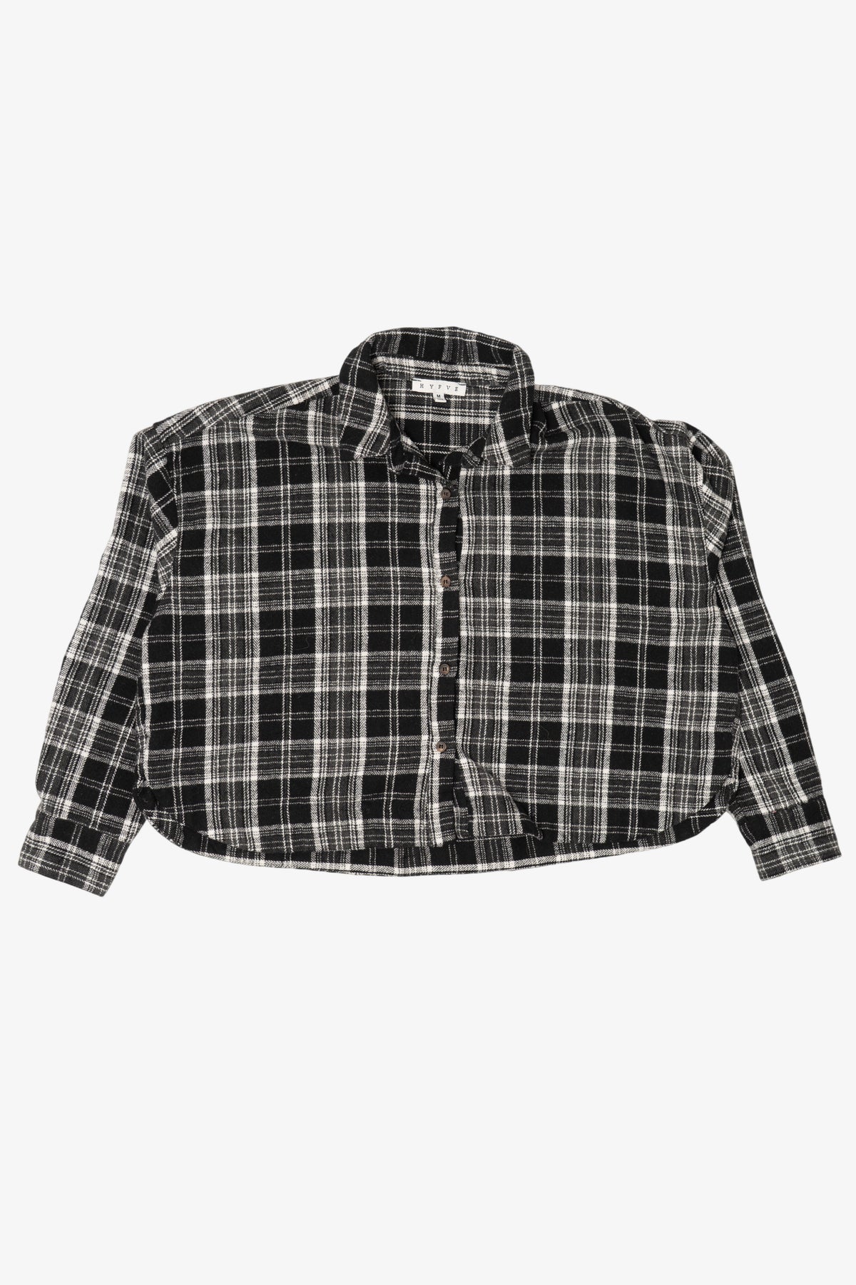 Black And White Hyfve Flannel Button Up Shirt (2020s)
