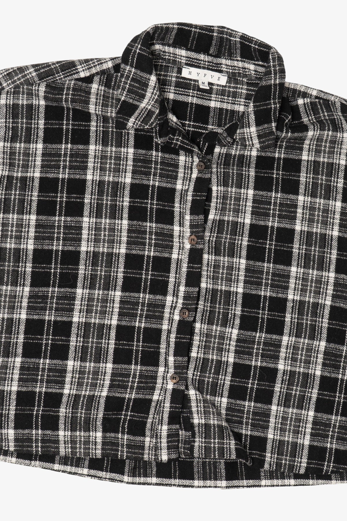 Black And White Hyfve Flannel Button Up Shirt (2020s)