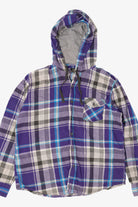Vintage Purple Hooded Flannel Button Up Shirt (2000s)