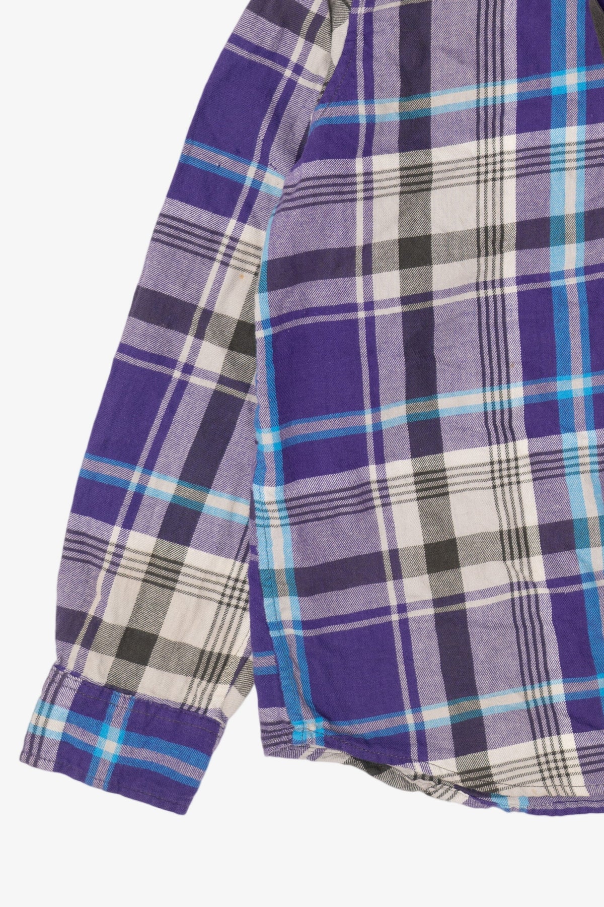 Vintage Purple Hooded Flannel Button Up Shirt (2000s)