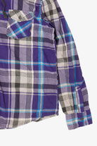 Vintage Purple Hooded Flannel Button Up Shirt (2000s)