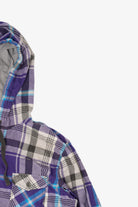 Vintage Purple Hooded Flannel Button Up Shirt (2000s)