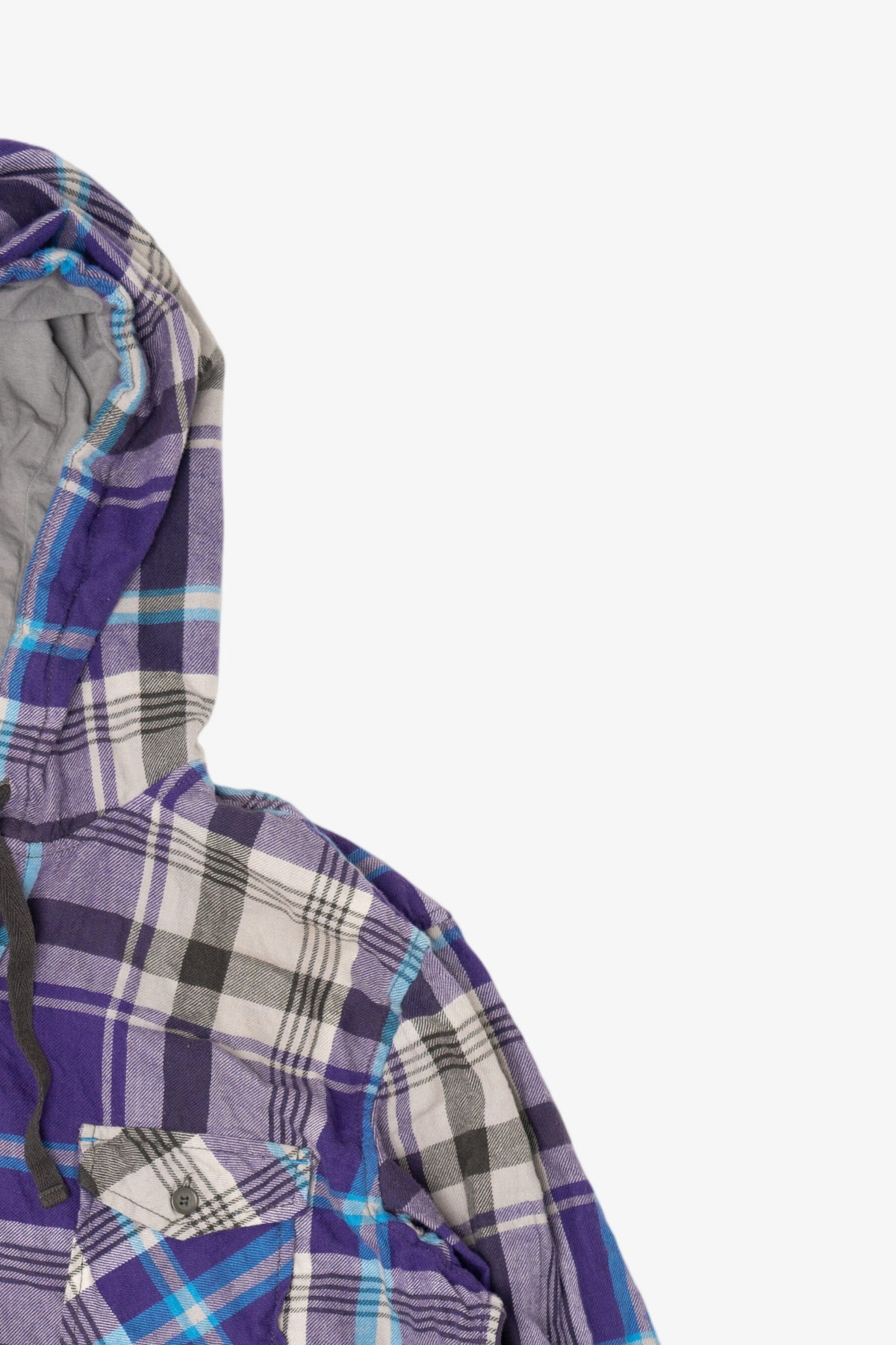 Vintage Purple Hooded Flannel Button Up Shirt (2000s)
