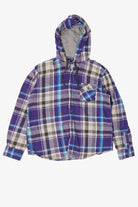 Vintage Purple Hooded Flannel Button Up Shirt (2000s)